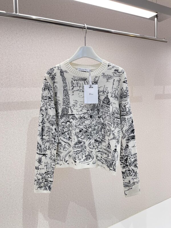 디올 paris Allover 자수 스웨터 니트 444S57AM034