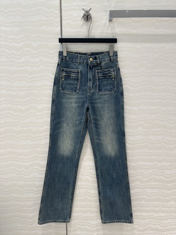 셀린느 일렉트릭 스카이 워시 데님 제인 진 청바지 2N79B519X