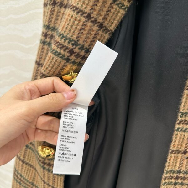 셀린느 PRINCE OF WALES 울 빅투아르 맥 코트 2M45D167Z - 이미지 5