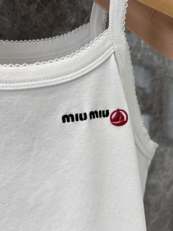 미우미우 Petit Bateau X Miu Miu 스트레치 저지 탑 나시 티셔츠 MJT703 - 이미지 2