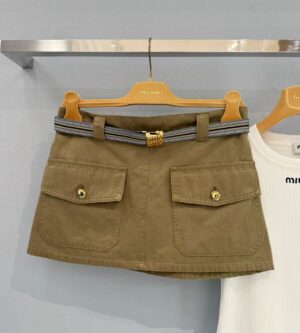 미우미우 가먼트 다이 코튼 미니 스커트 MG2390