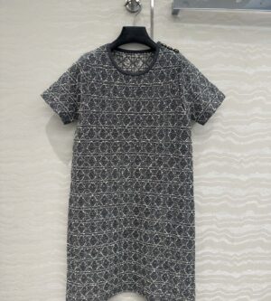 디올 매크로까나쥬 쇼트 원피스 그레이 544R40A7349