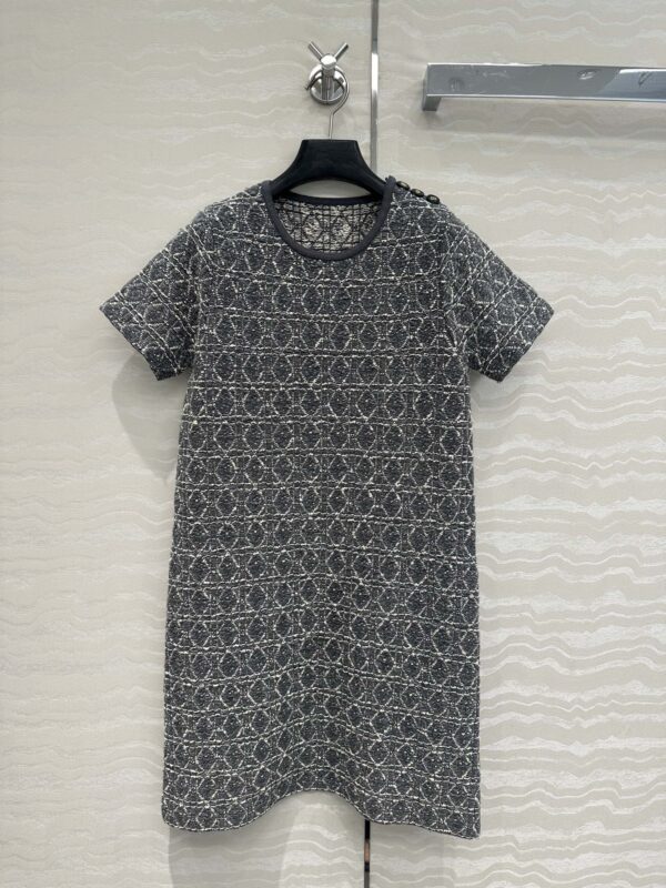 디올 매크로까나쥬 쇼트 원피스 그레이 544R40A7349