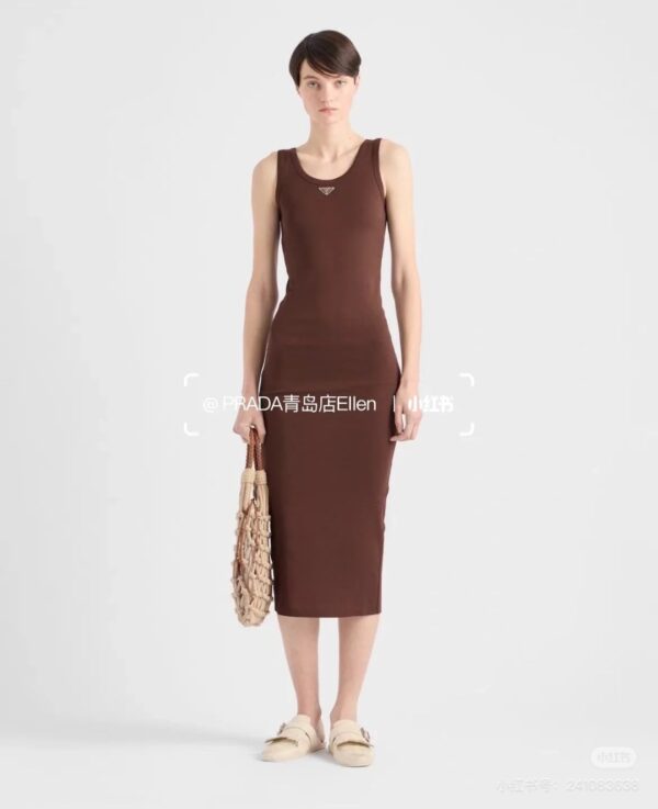 프라다 25FW 바디콘 민소매 미디 원피스 33591 - 이미지 6
