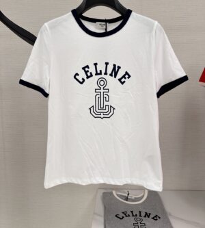 셀린느 코튼 저지 CELINE 앵커 70's 티셔츠 RX07I507Z