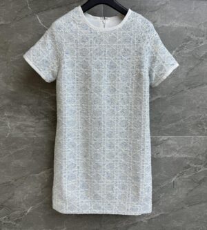 디올 매크로까나쥬 쇼트 원피스 스카이 블루 521R26A7757