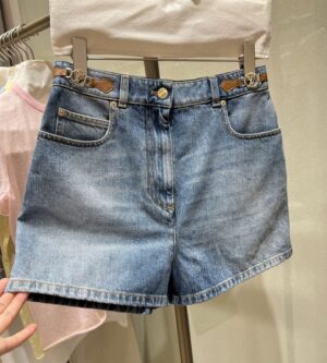 루이비통 LV 서클 탭 데님 미니 청 반바지 1AFYWY
