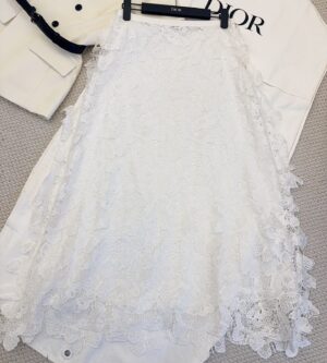디올 나비 플레어 미디 스커트 521J26A8340