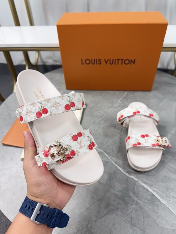 루이비통 무라카미 타카시 LV x TM 봄 디아 플랫 컴포트 뮬 슬리퍼 1AHLZQ - 이미지 2