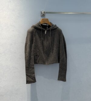 디올 버진 울 후드 지퍼 가디건 544G09A2003