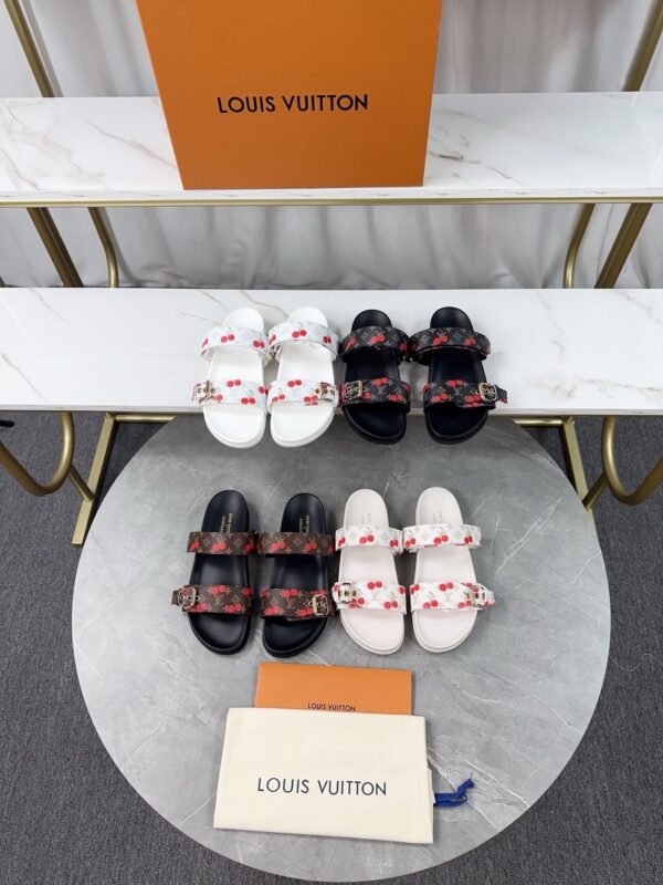 루이비통 무라카미 타카시 LV x TM 봄 디아 플랫 컴포트 뮬 슬리퍼 1AHLZQ - 이미지 6