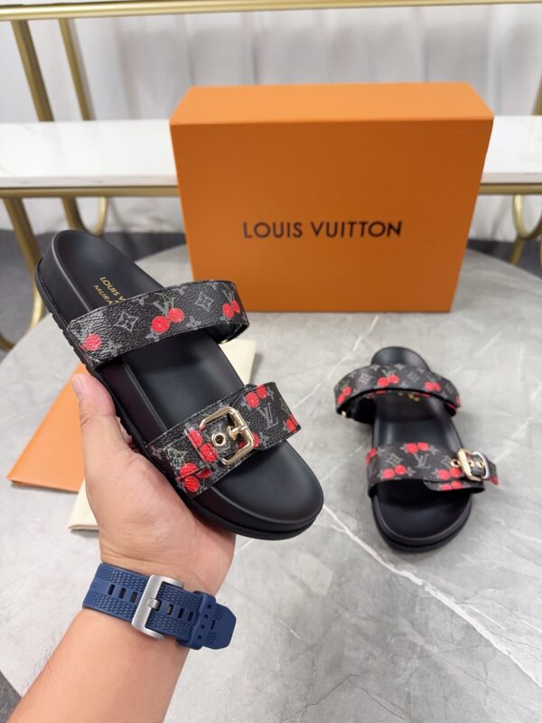 루이비통 무라카미 타카시 LV x TM 봄 디아 플랫 컴포트 뮬 슬리퍼 1AHLZQ - 이미지 3