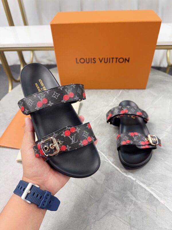 루이비통 무라카미 타카시 LV x TM 봄 디아 플랫 컴포트 뮬 슬리퍼 1AHLZQ - 이미지 5