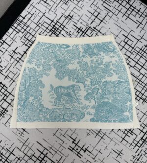 디올 은방울꽃 그린 리비에라 스트레이트 미니스커트 544J14A5008