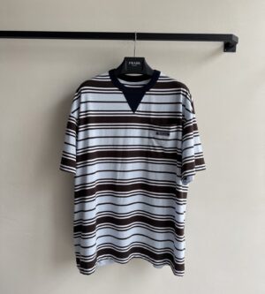 프라다 스트라이프 코튼 25FW 티셔츠 39610