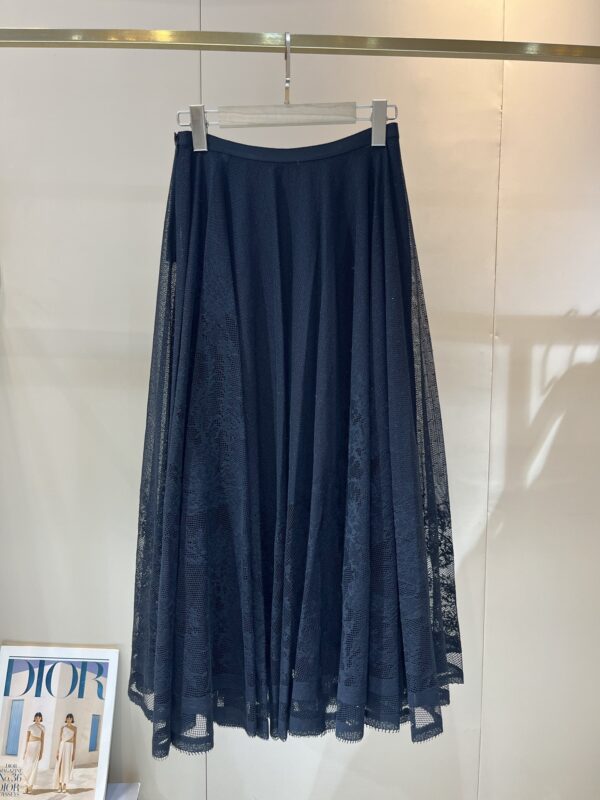 디올 레이스 플레어 미디 스커트 511J75A8326 - 이미지 5
