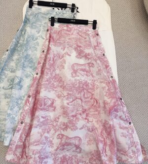 디올 리비에라 플레어 미디 스커트 541J86A3327