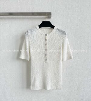 샤넬 코튼 반팔 니트 티셔츠 P78616