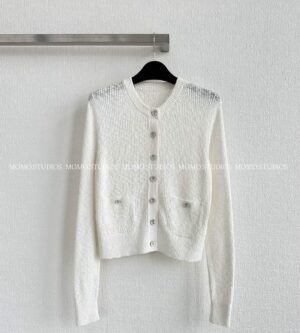 샤넬 25M CC로고 버튼 코튼 가디건 P78600