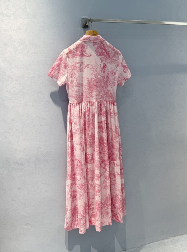 디올 리비에라 미디 셔츠 원피스 화이트 체리 블라썸 핑크 441R81A3877 - 이미지 6