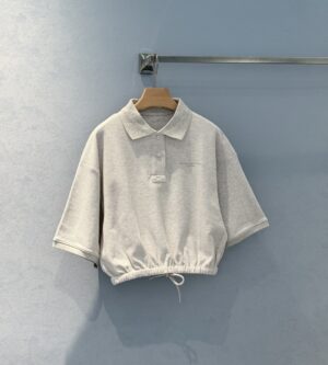 알렉산더왕 밴딩 헴 폴로 크롭 티셔츠 4CC3251030050