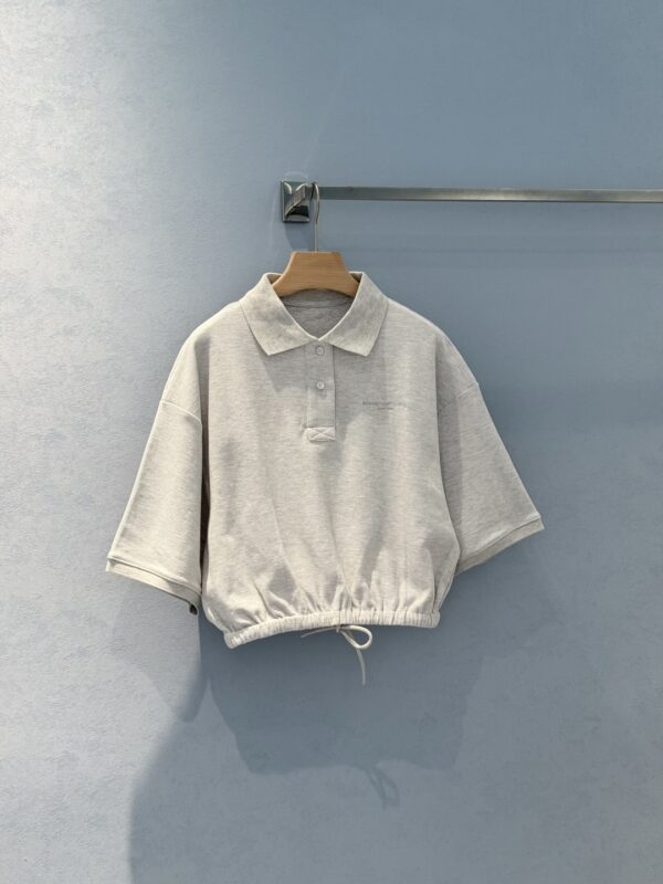 알렉산더왕 밴딩 헴 폴로 크롭 티셔츠 4CC3251030050
