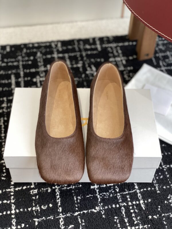 더로우 스퀘어 플랫슈즈 L315BLK - 이미지 5
