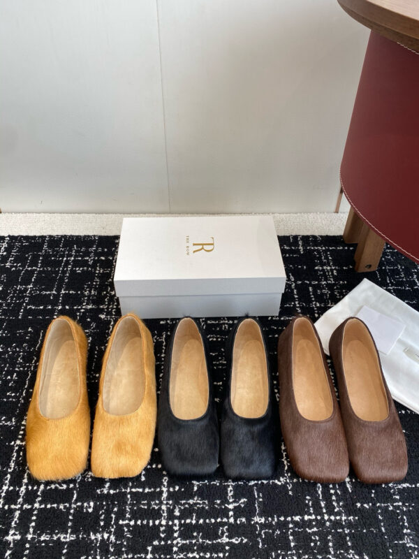 더로우 스퀘어 플랫슈즈 L315BLK - 이미지 2
