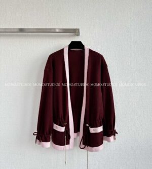 샤넬 25A 공방 오픈 가디건 CC로고 메탈 스트링 캐시미어 P79971