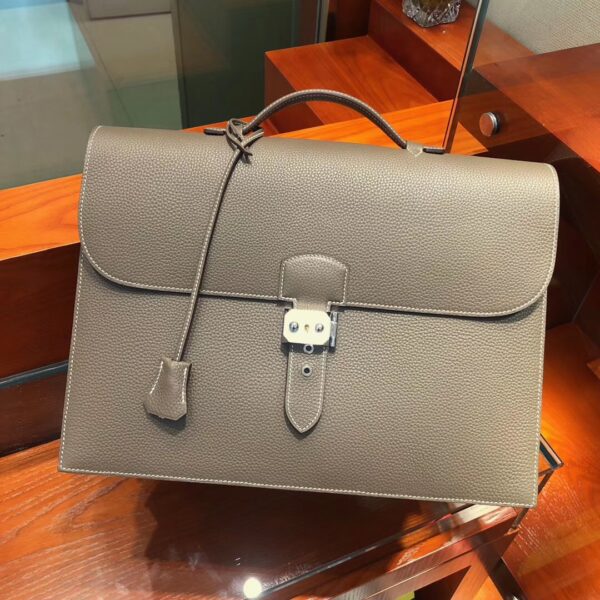 에르메스 S Sac a Depeches light 1 37 사카데페슈 브리프케이스 H074409C - 이미지 5