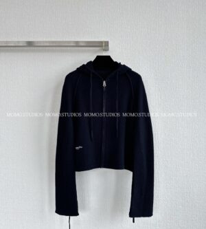 디올 버진 울 후드 지퍼 가디건 544G09A2003