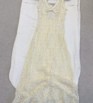 디올 리비에라 플레어 롱 원피스 에크루 544R18A7826
