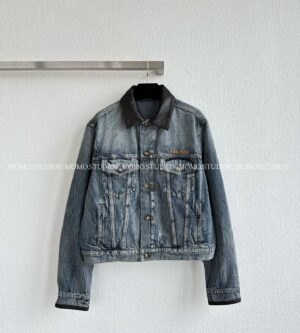 미우미우 25FW 데님 블루종 청자켓 GWB273