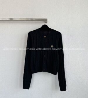 로에베 25 FW 로고 자수 케이블 니트 가디건 S359Y16KA5