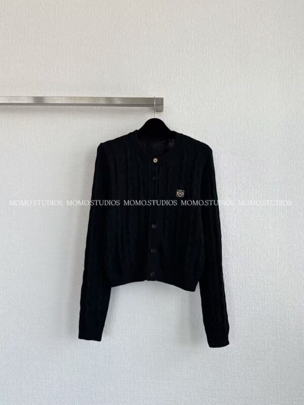 로에베 25 FW 로고 자수 케이블 니트 가디건 S359Y16KA5